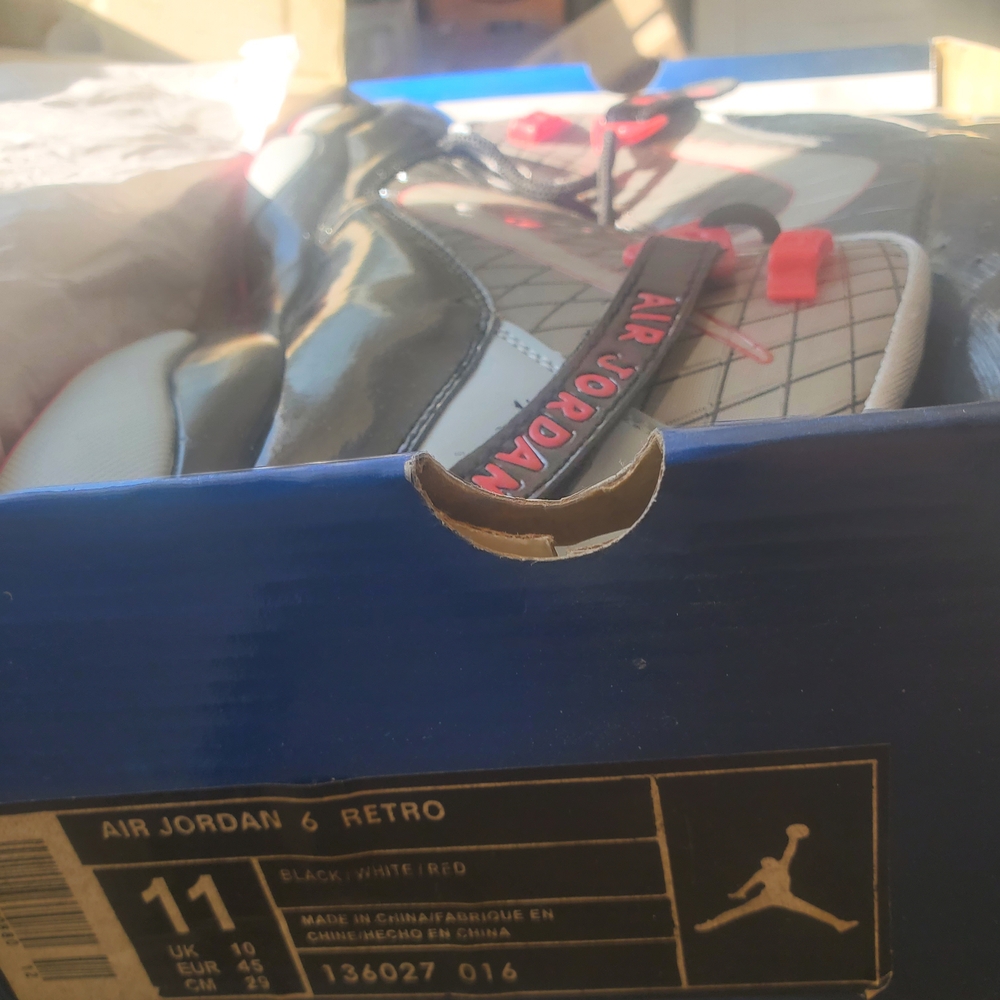FINAL PRICE Jordan Air 6 Retro Black White Red Sneakers